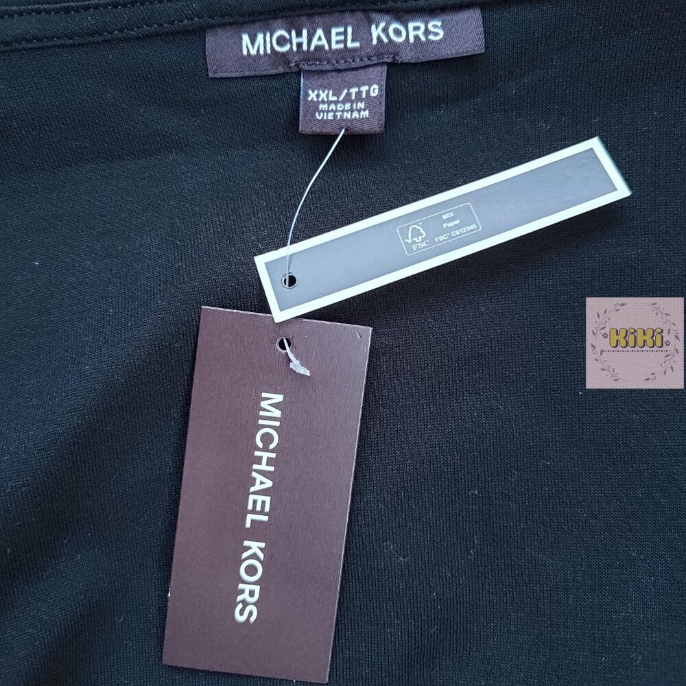 Michael Kors Logo Tape Cotton Blend Zip-Up Hoodie size XXL OF451X95MF - Picture 9 of 12